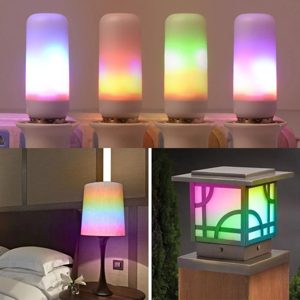LED フリッカー炎電球模擬燃焼火災効果 E27E26 ランプクリスマスパーティーの装飾ちらつき屋外 4 モードライト