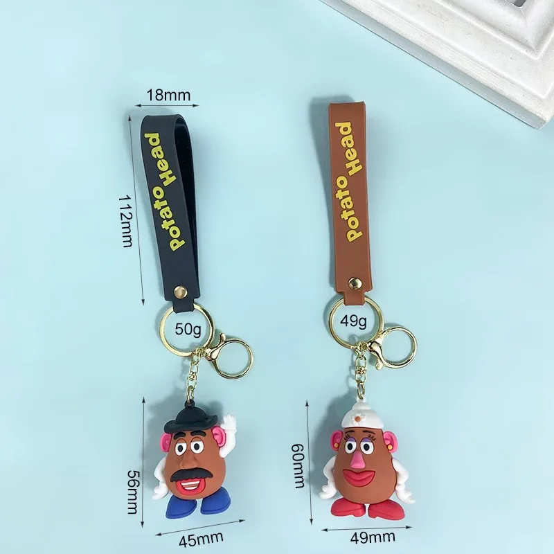 Creative cartoon Toy Story keychain cute Mr Egghead Mrs Egghead keychain men and women bag pendant