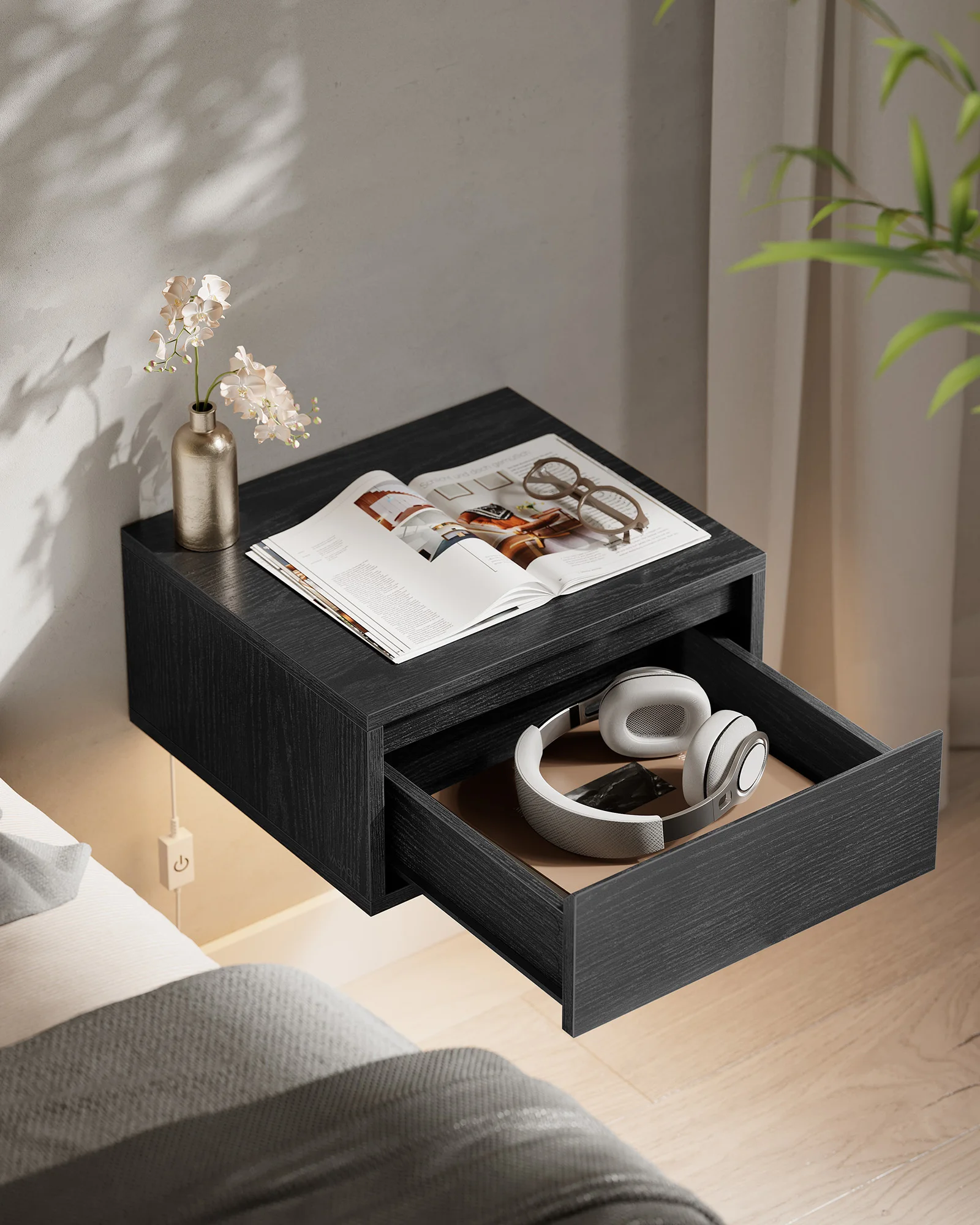 Comodino Sospeso a Parete con  - Floating Nightstand With Led Light recensione e prezzo