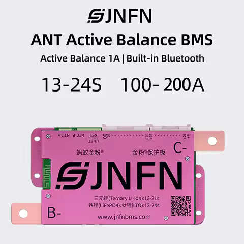 ANT BMS 1A Active Balance Smart BMS 13S 16S 48V 17S 20S 60V 24S 72V Lifepo4 18650 Li-Ion Lto 100A 120A 150A Battery Pack RS485