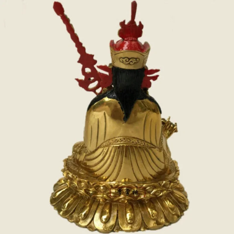 8 Inches/21cm Hand-Painted Gilded Bronze Nepal Guru Padma Samba WA Rinpoche Buddha Statue