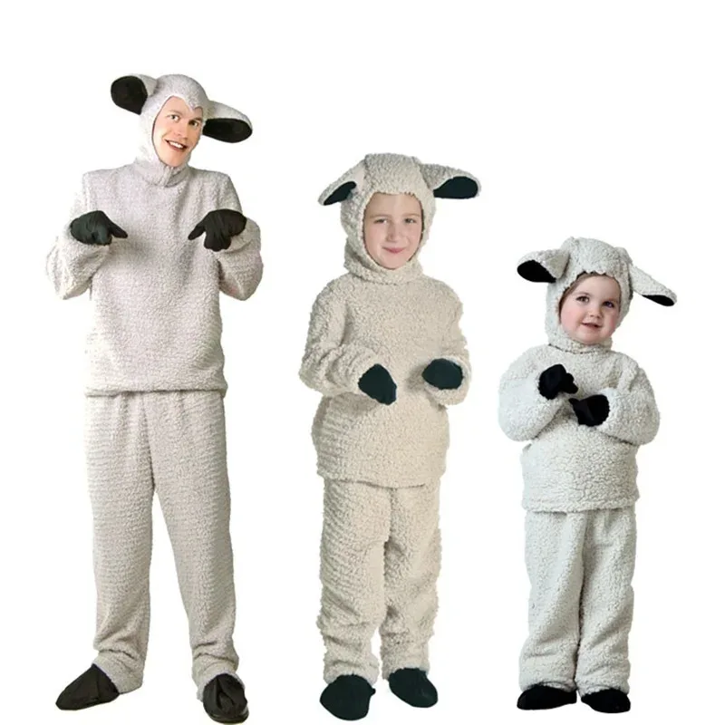 

New Party Halloween Men Children Animal Sheep Cosplay Costume Set Stage Performacne Cute Clothing goi/6