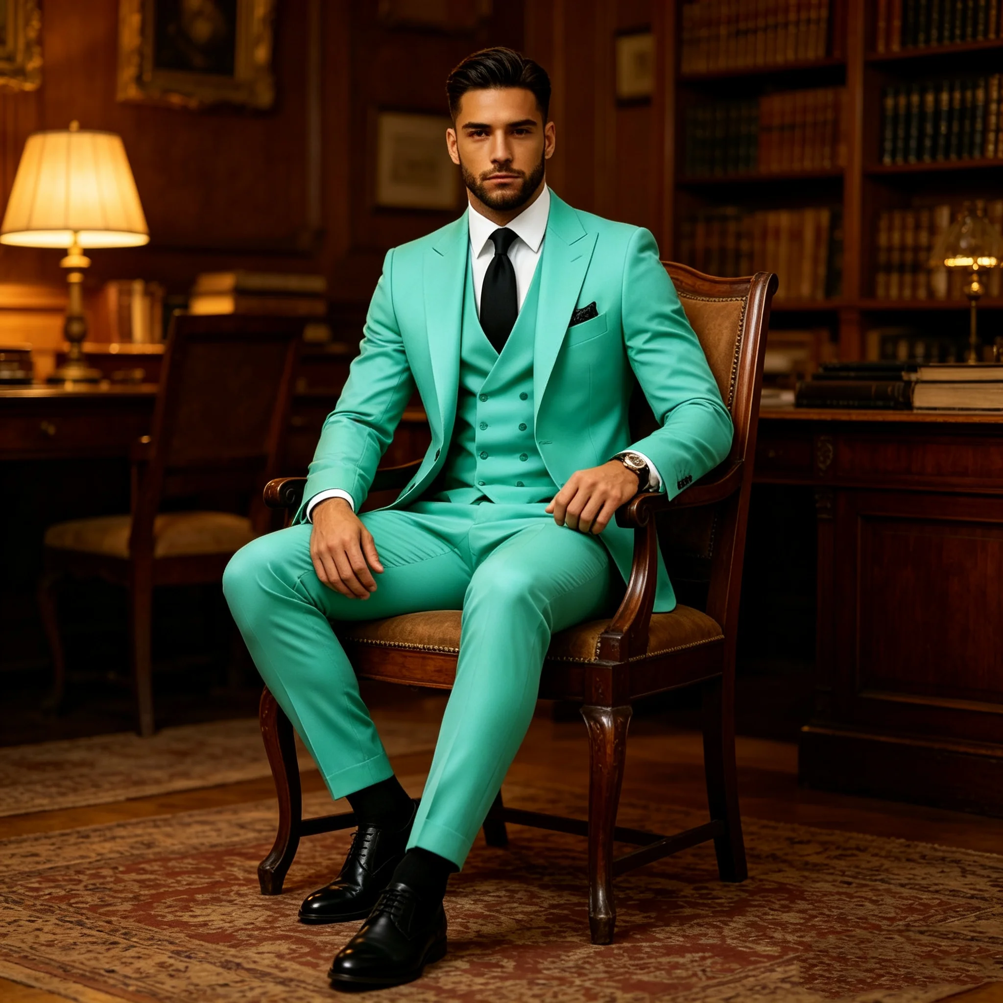 

3 Piece Mint Green Suit for Men Elegant Peak Lapel Single Breasted Blazer Set Formal Business Outfit Wedding Tuxedo Groomsmen