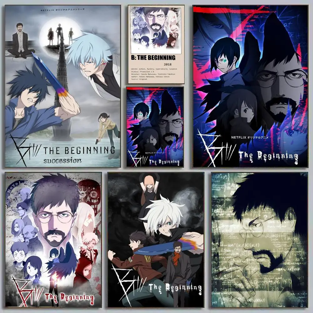 Anime B-B: The Beginning Poster Self Adhesive Wall Art Decor for Bedroom Living Room Office Home Decor Gift