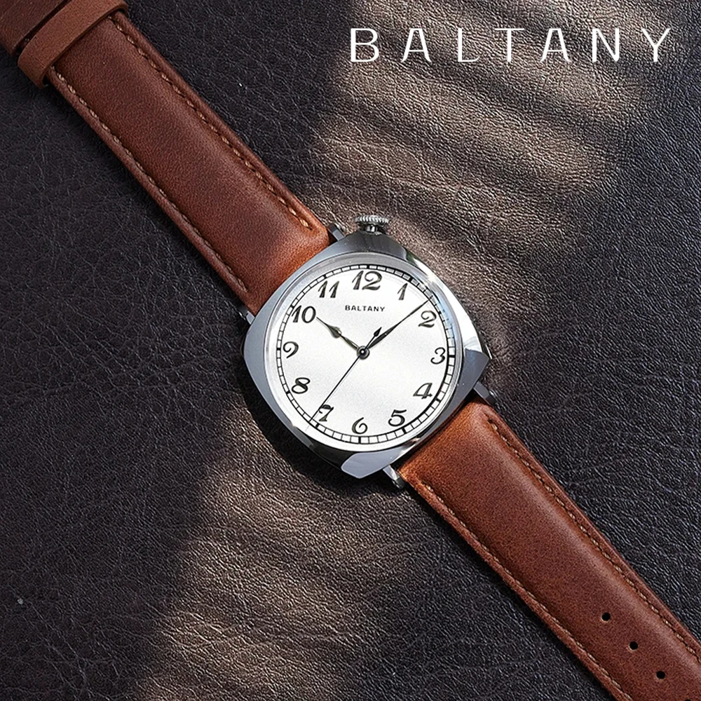 Baltany S4055 Homage 1921 Classic Watch Miyota 9039 Corner-set Crown 500HV Hardness Polishing Stainless Steel Driver Watch Men