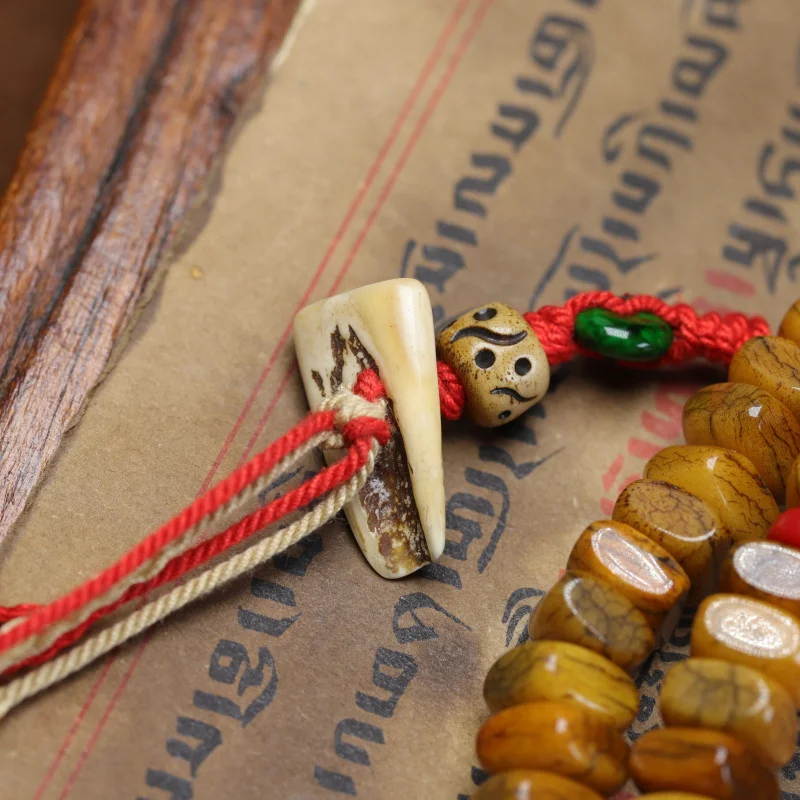 Tibetan Square Abacus Multi-Circle Bracelet Hand-Held Ethnic Style Old Bone Beads Deer Tooth Turquoise Ac