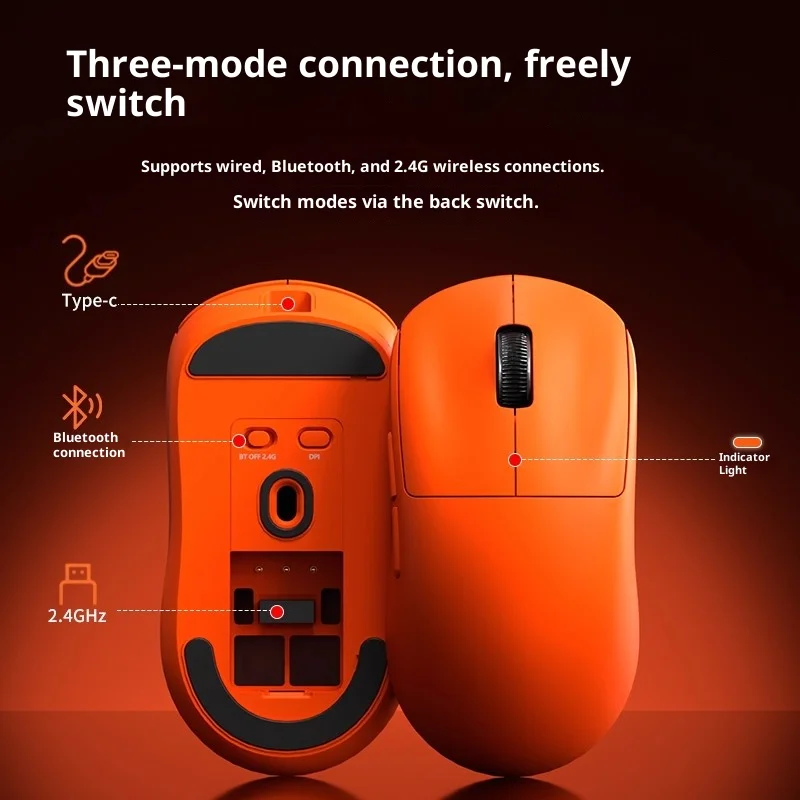 GPW G3 무선 경량 게이밍 마우스 55g 트라이 모드 PAW3311 센서 장수명 핫 스왑 블루투스 오피스 게임 마우스 노트북 선물