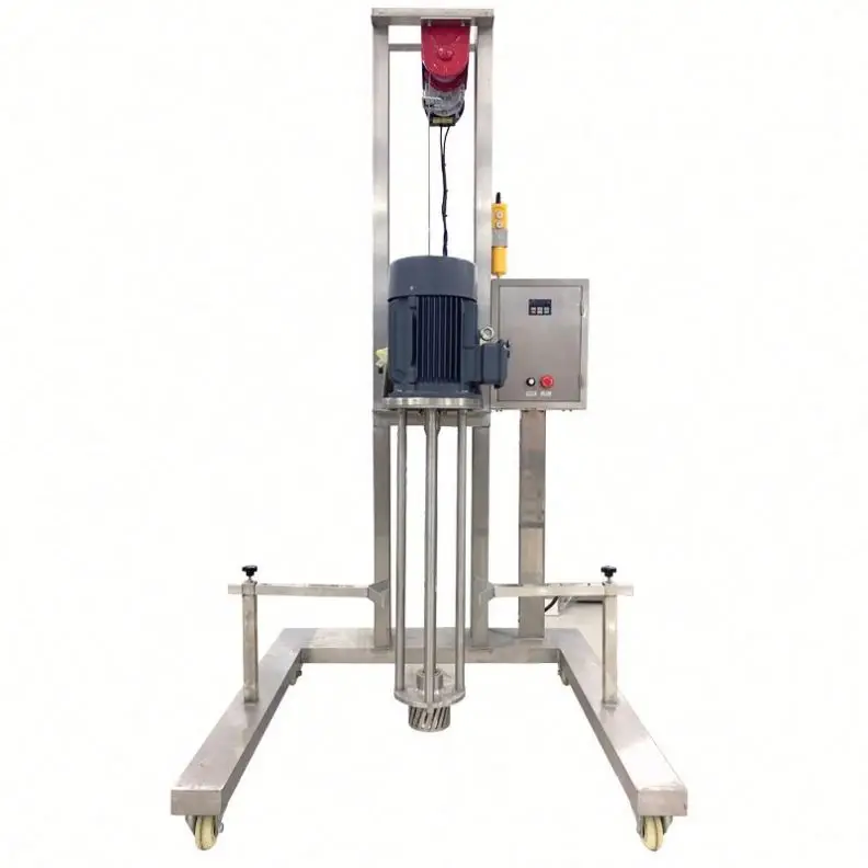 Tanque Mezclador Homogeneizador de Acero Inoxidable de Doble Camisa con Agitador de Alto Cizallamiento y Calentamiento/Enfriamiento por Vapor para Mayonesa a Precio Económico