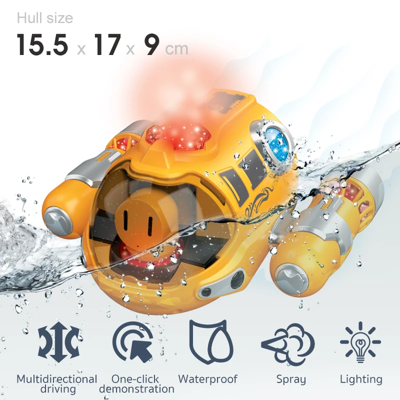 2.4GHz Rc Boat Toys For Kids Remote Control Boat Waterproof Spray Submarine Swimming Pool Motorboat RC Steamboat Children\'s Toys