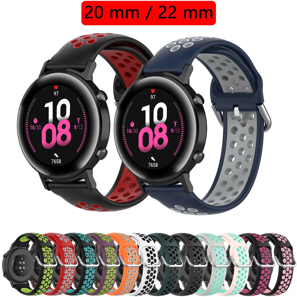 20MM 22MM Silicone Smart Watchband For Garmin Forerunner 245 245M 645 Vivoactive 3 Music Venu Smartwatch Bracelet Wristband