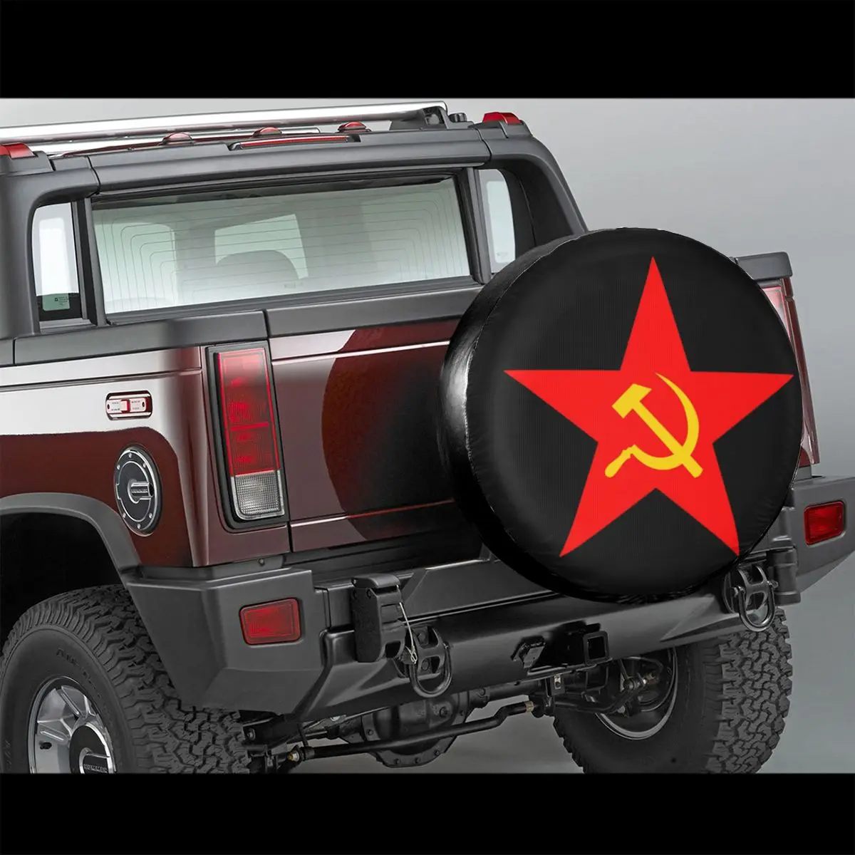 Hammer Sickle Red Star Communist Star Spare Tire Cover Bag Pouch for Pajero USSR CCCP Communism Car Wheel Covers 14