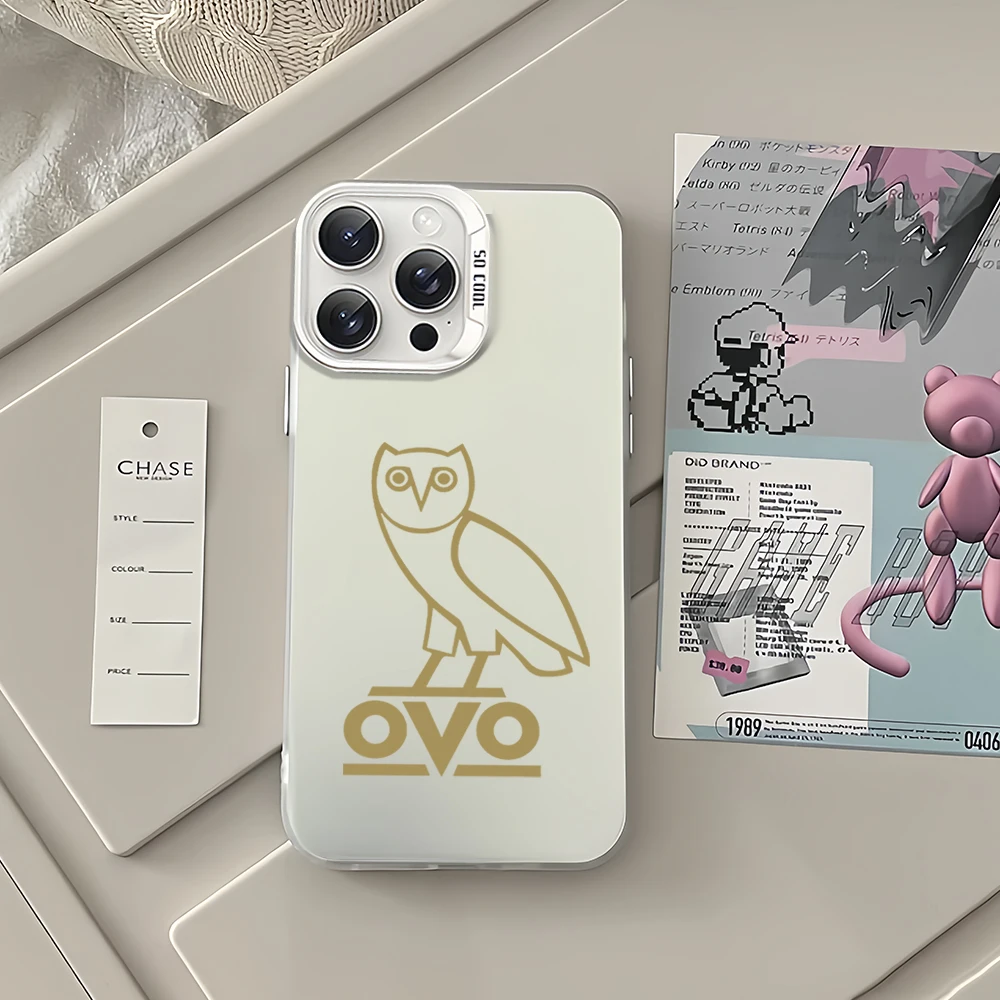 Fashion D-Drake O-OvO OWLs Phone Case for iPhone 12 11 13 14 15 16 Max Pro Plus Laser Cover