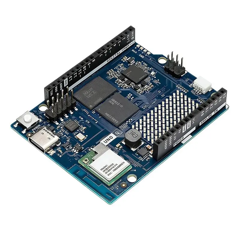

Гибридная плата SQPP для Arduino UNO Q 2G+16G EMMC, микроконтроллер Qualcomm Dragonwing (MCU), ИИ-зрение, голосовое управление, IoT, робототехника