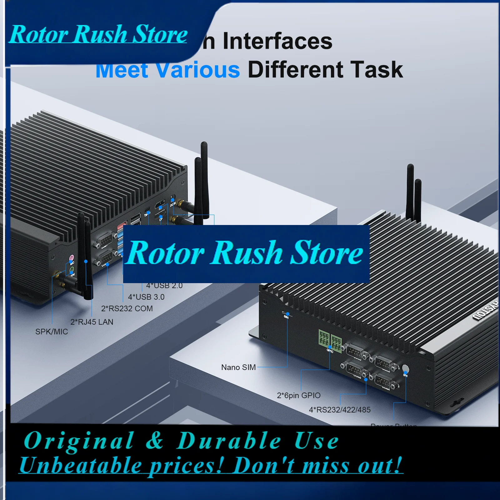 RoRuS64GB DDR4 RAM Fanless Intel 10th Industrial Mini Desktop PC Triple Display Windows 11 Intel Core I5 New AU US CN EU JP UK