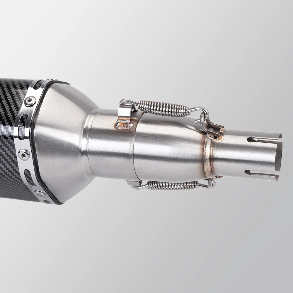 ท่อไอเสียดัดแปลงรถจักรยานยนต์เหมาะสำหรับอะแดปเตอร์28-45มม. ท่อเชื่อมกลาง51มม. ขนาดต่างๆ