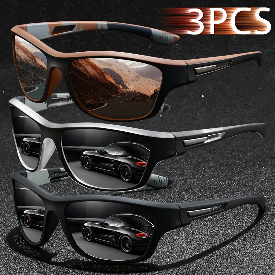 3PCS  Fashion UV400 Men Women Running Mountaineering Fishing  Sunglasses Bicycle MTB Eyewear Outdoor Sport protective glasses