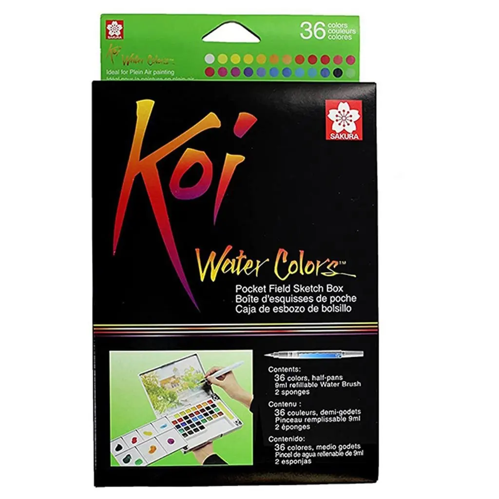 acquerello-in-custodia-koi-sakura-36-colori
