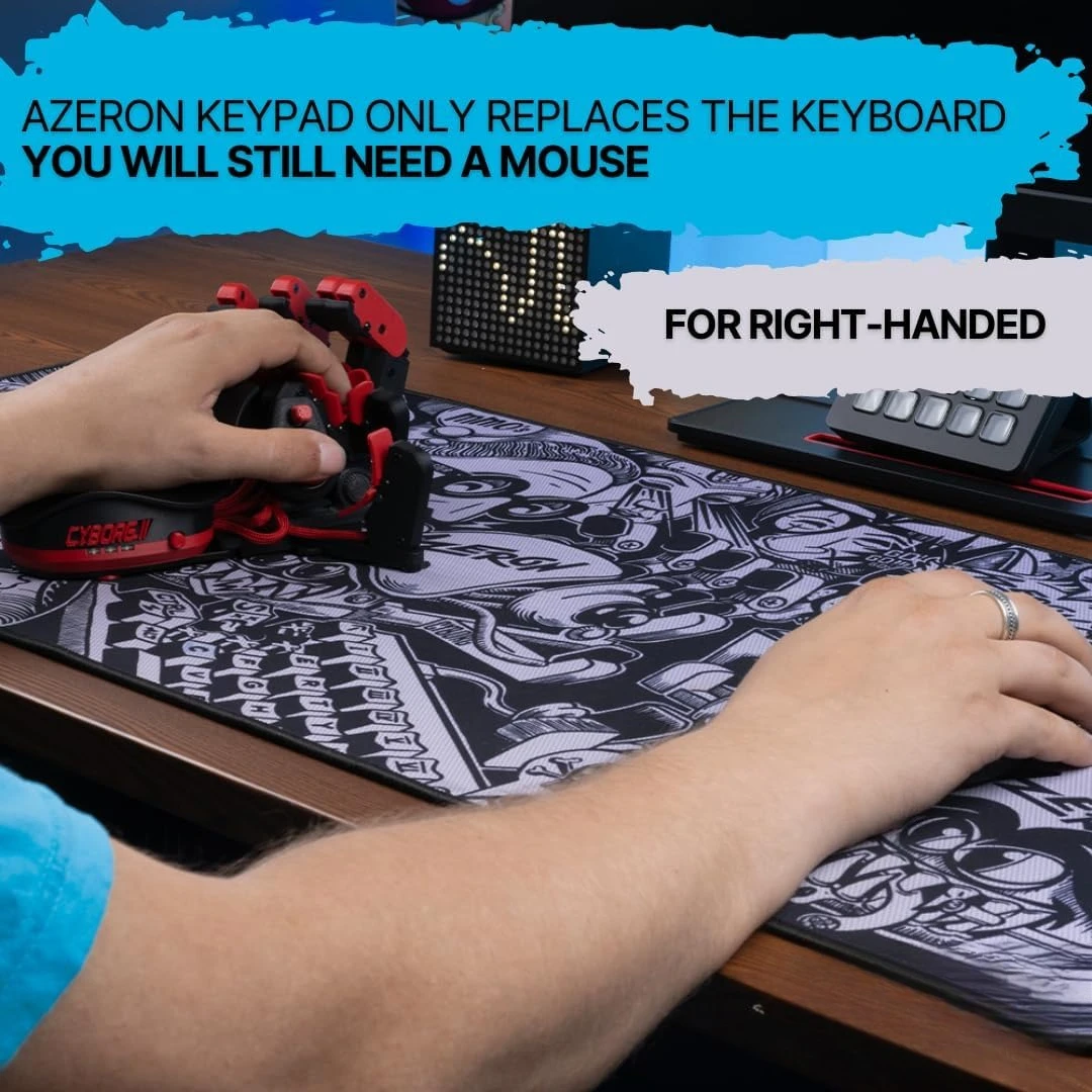 

Gaming Keypad, Programmable One Handed Gaming Keyboard, with Hall Effect Analog Thumbstick and 30 Programmable Keys