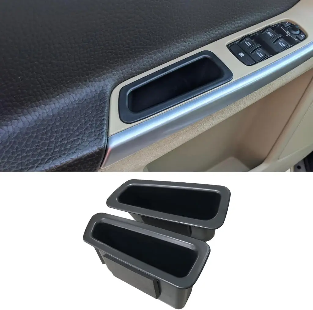 

2PCS Fit For VOLVO XC60 2009-2013 2014 2015 2016 2017 Front Door Storage Box Arm Rest Handle Holder Container Bin Cup