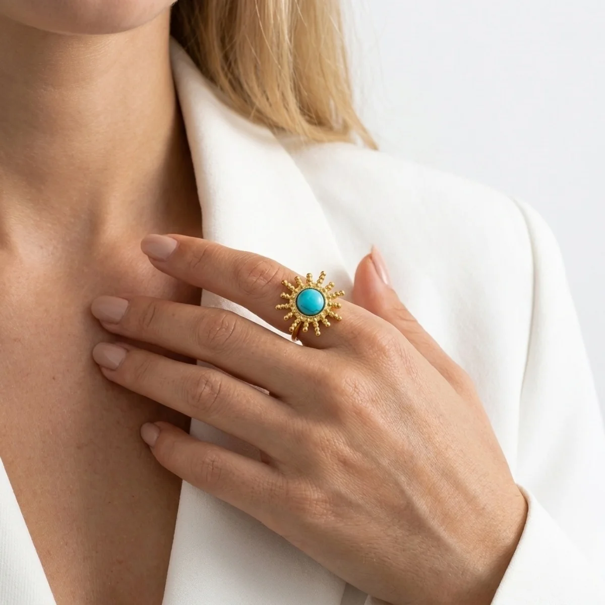 Retro-Ringe mit unregelmäßigem Lava- und Tigerauge-Stein für Damen und Herren, Edelstahl, geometrische Textur, Fingerring, ästhetischer Schmuck – Detail 24