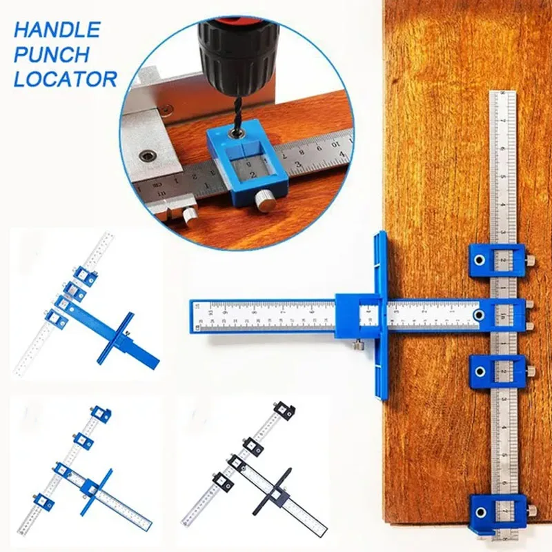 목공 드릴 펀치 로케이터 지그 드릴 가이드 캐비닛 핸들 노브 템플릿 로케이터 핸들 센터 홀 펀치 목공 도구