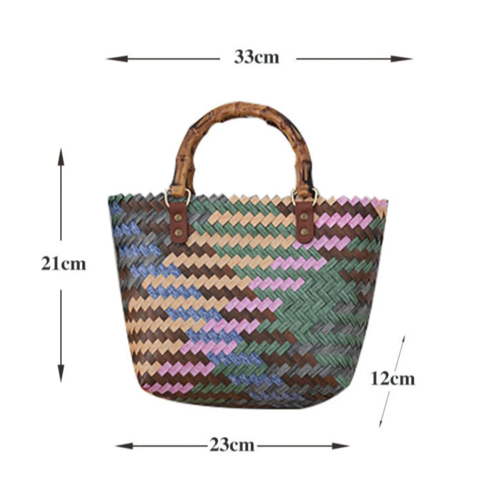 Mini Striated Plastic Woven Bag Woven Bag Hampers Souvenir Shopping Market Parcel Eid Gifts Fit Snack Bread Boxes