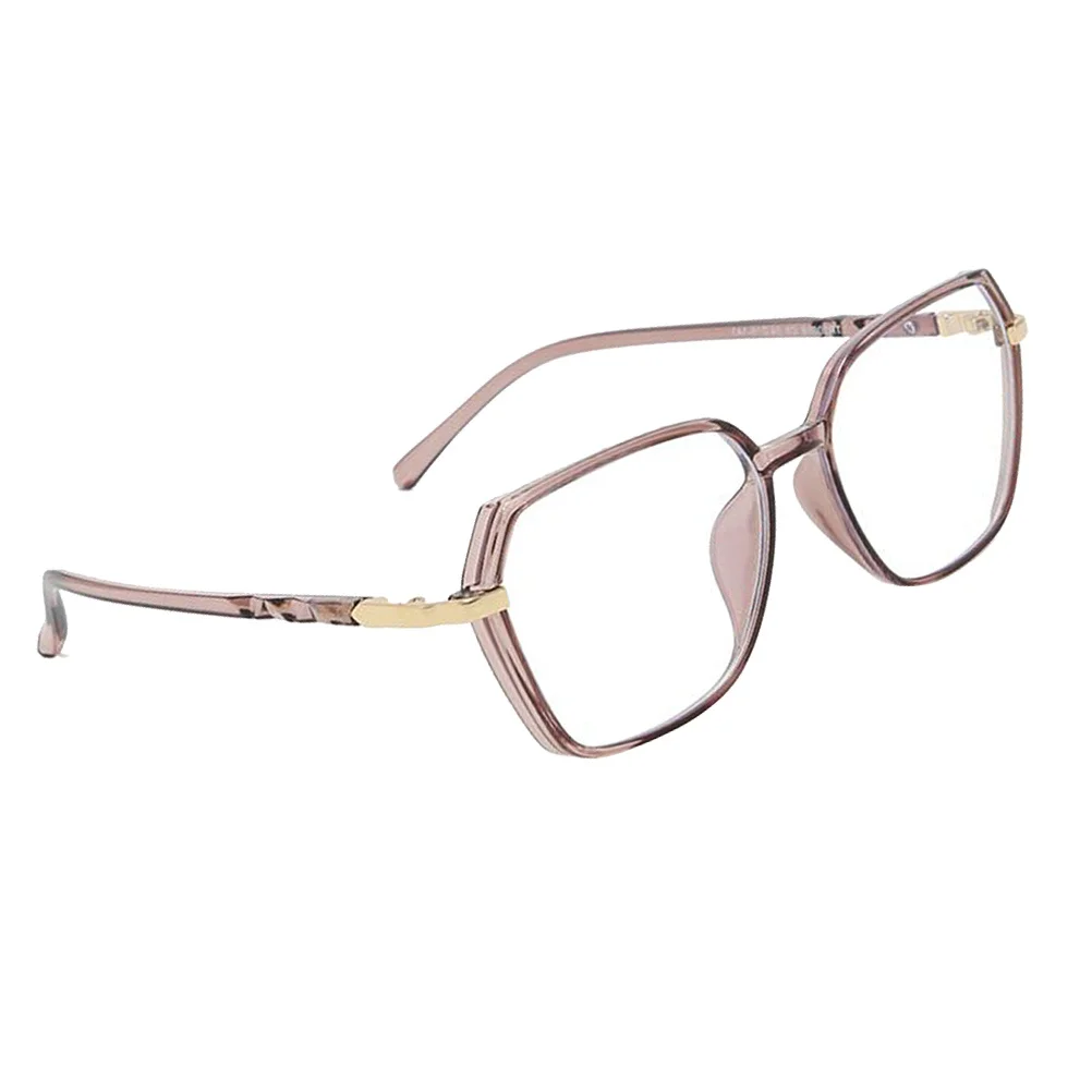 

1Pair Anti-Blue Light Glasses Purple Grey Polygonal Metal Frame Lightweight Comfortable Eyewear for Women Men Long-Term Computer