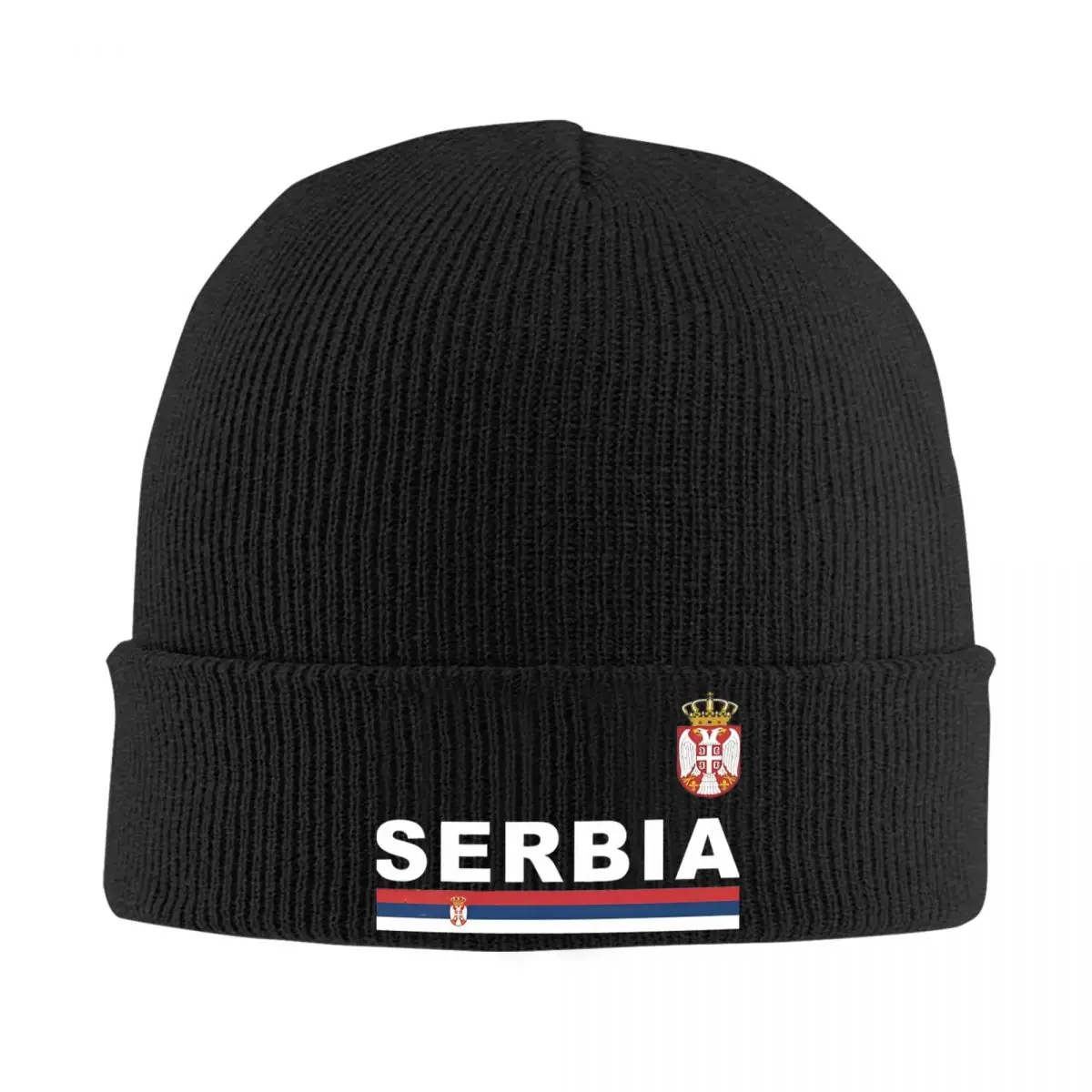 Serbia Soccer Or Football Game Jersey Hat Autumn Winter Beanie Warm Caps Unisex Skullcap