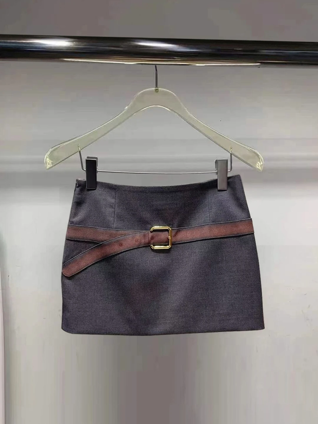 

Юбка А-силуэта с завышенной талией и поясом, утягивающая, в стиле «сладкий и пикантный», женская, модная, лето 2025, из смесового хлопка, для повседневной носки