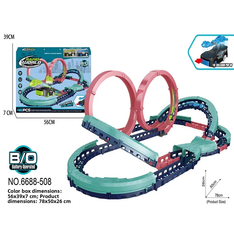 Remote Control  Racing Car Tra Toy for Children Colion Cetition DIY Assembly Model Car Train Set G Neutral