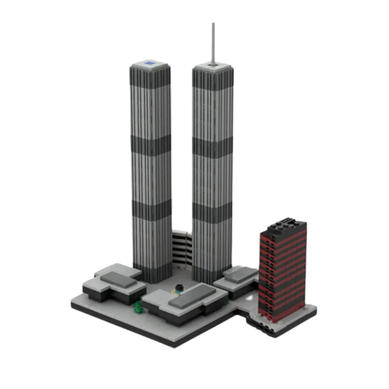 Fast delivery MOC-157149 World Trade Center miniature version 1:2000 small particle assembled building block toy building model