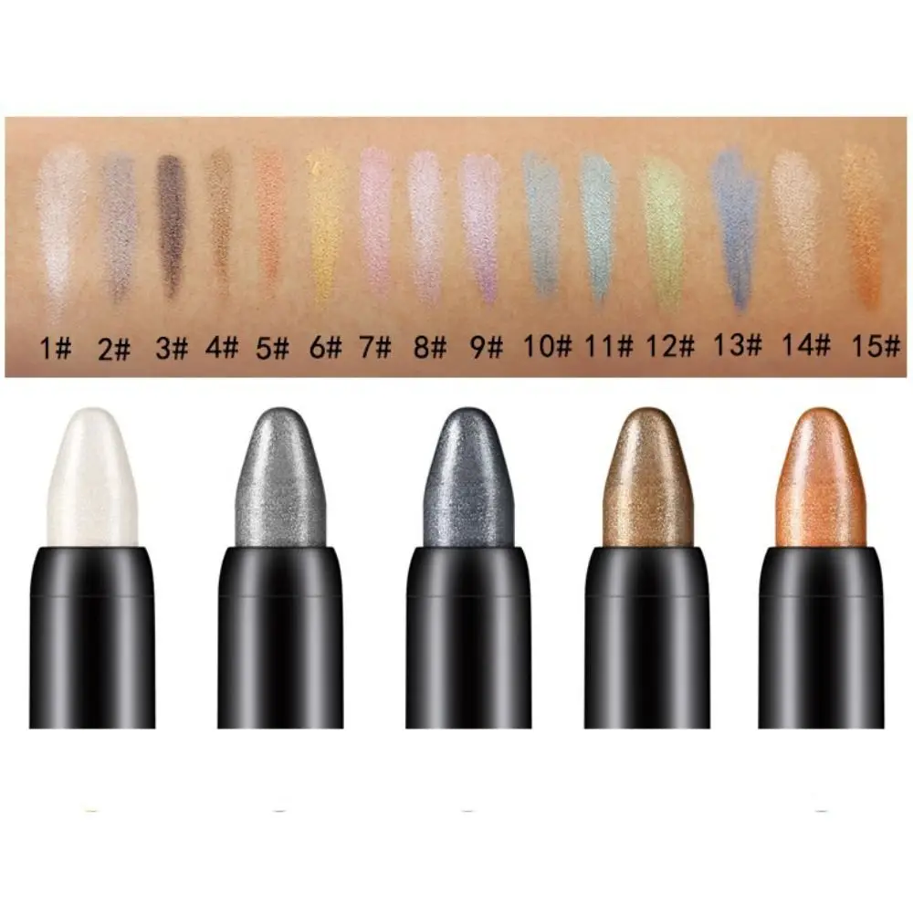 Stick 15 Colors Eye Shadow Pen Eyes Makeup Tools Glitter Shimmer Pearlescent Eyeshadow Pencil Highlight Pen Eyeliner Pen