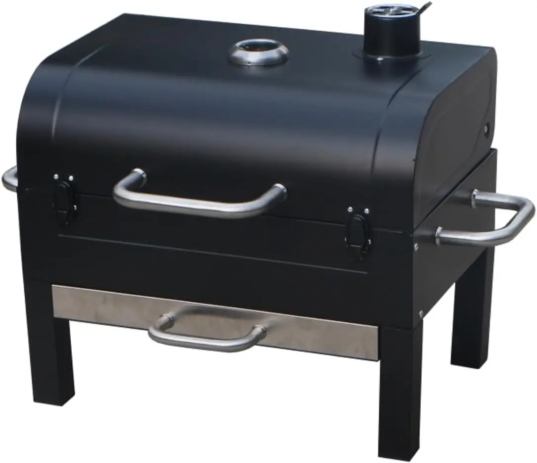 

Portable Tabletop Charcoal Grill 18-Inch, 2-Tiered Design with Side Handles & Lid, Compact BBQ Grill for Picnic, Tailgate, and Outdoor Cooking