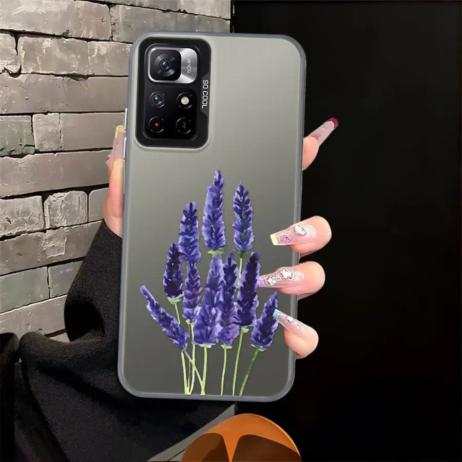 الأرجواني زهرة الخزامى عودة غطاء الهاتف القضية ل Xiaomi Poco X3 برو C50 F3 GT C51 X5 F4 X3 NFC #3