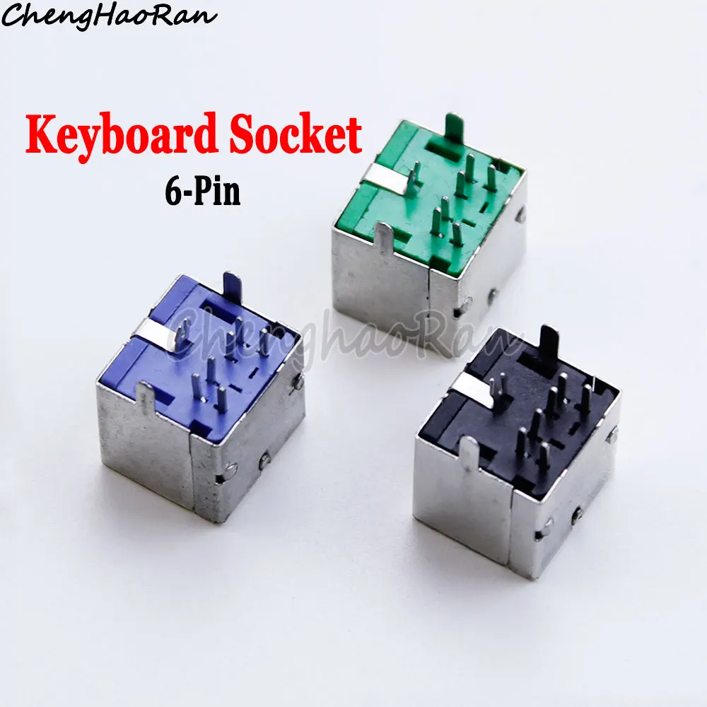5 Pieces For PS2 Keyboard Socket Female Jack For PS2 Mouse Socket 6-Pin Purple Green Black Connector