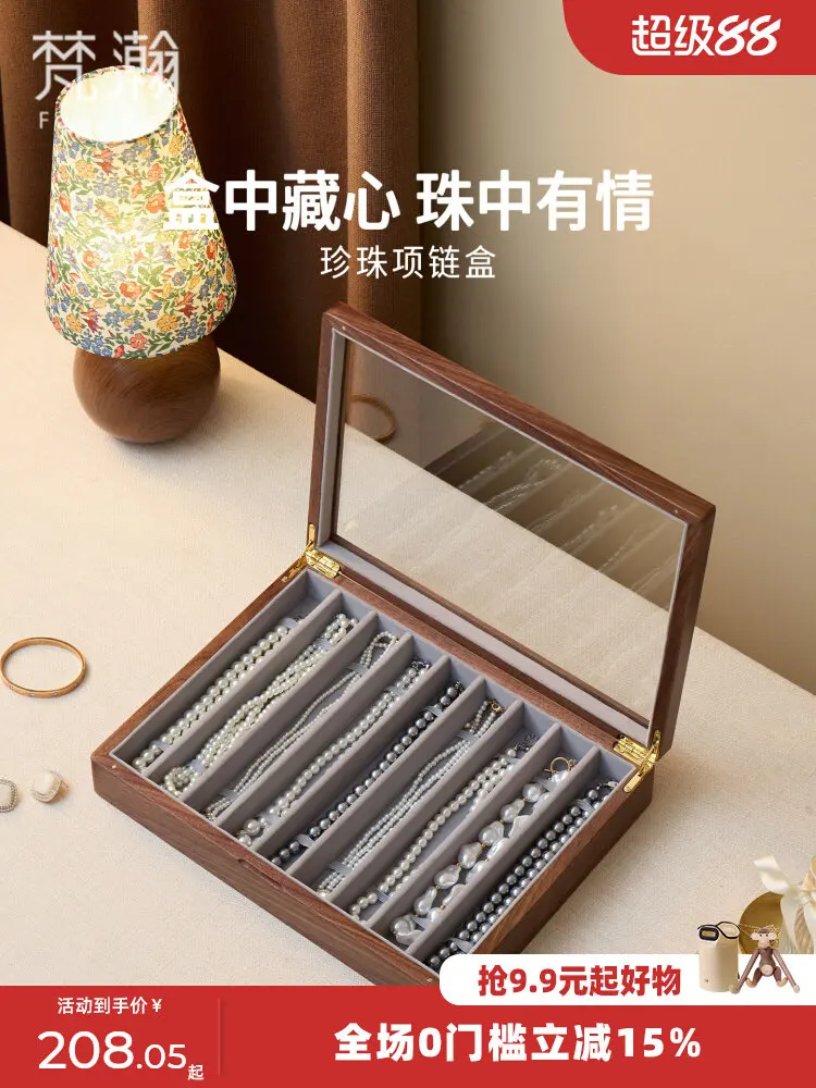 Fanhan Pearl Necklace Storage Box Long Jewelry Display Box Anti Knot High Quality Bracelet Jewelry Organizer