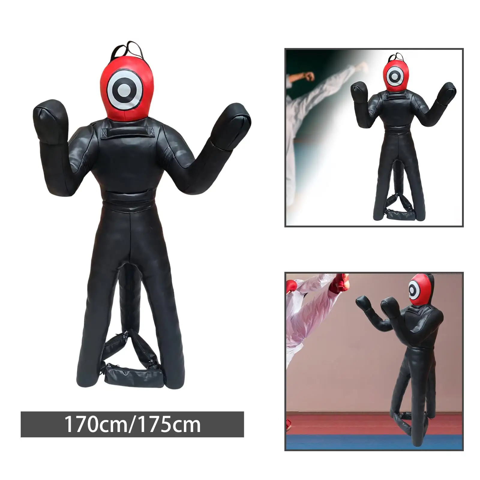 

Grappling Dummy Punching Dummy Unfilled Sturdy Punching Bag Training Equipment for Grappling Practice Karate Striving Fitness