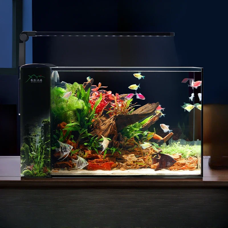 

Living Room Home Fish Tank Desktop Corporation Aquatic Pet Supplies Decoration Ecology Fish Tank Glass Aquarium Pour Aquarium