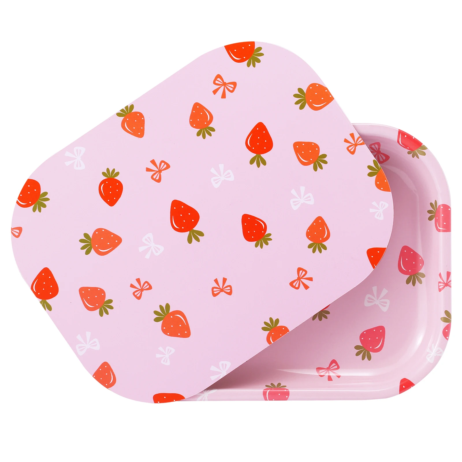 Bandeja Metálica Rosa Fresa con Tapa Magnética Suave de PVC - 7" X 5.5"