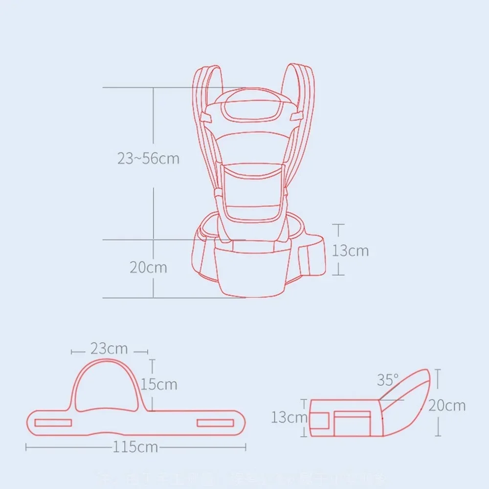 Tas gendongan bayi, baru lahir 0-48 bulan ergonomis gendongan bayi dudukan pinggul bayi 3 dalam 1 menghadap depan ergonomis pembungkus bayi