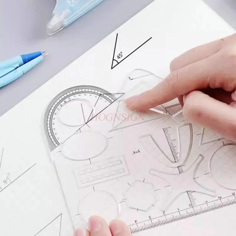 1pcs Flexible ruler, multifunctional function ruler, student drawing ruler, geometric ruler, transparent ruler