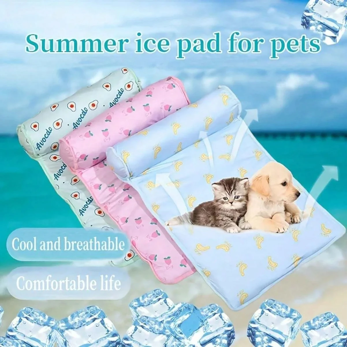 

Dog Mat Cooling Summer Pad Mat For Dogs Cat Blanket Sofa Breathable Pet Dog Bed Summer Washable For Small Medium Large Dogs Mat