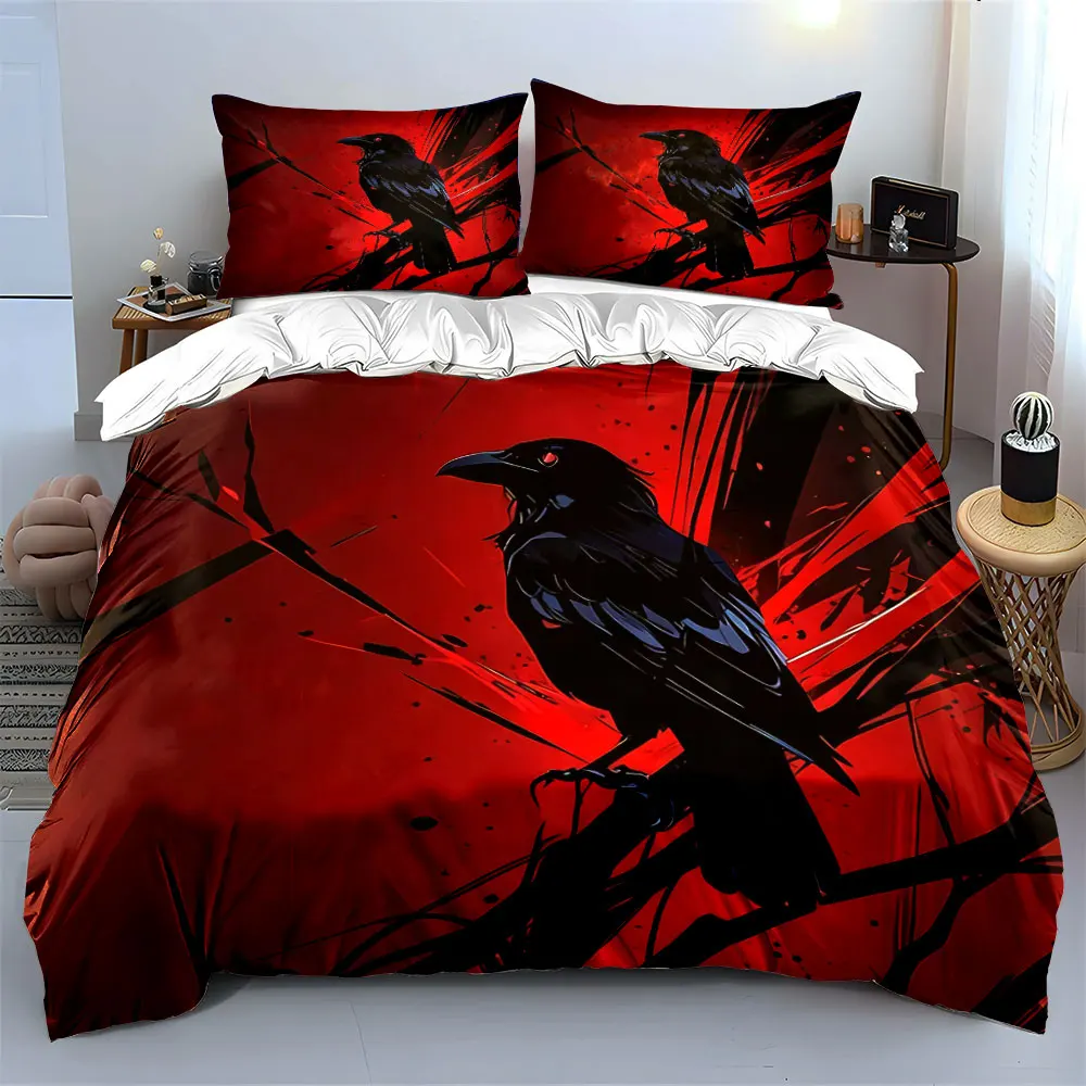 

"Raven Artwork Home Decor Set" Soft Comfortable Duvet Cover Bedding Set Included 1*Duvet Cover & 2*Pillowcases, gift
