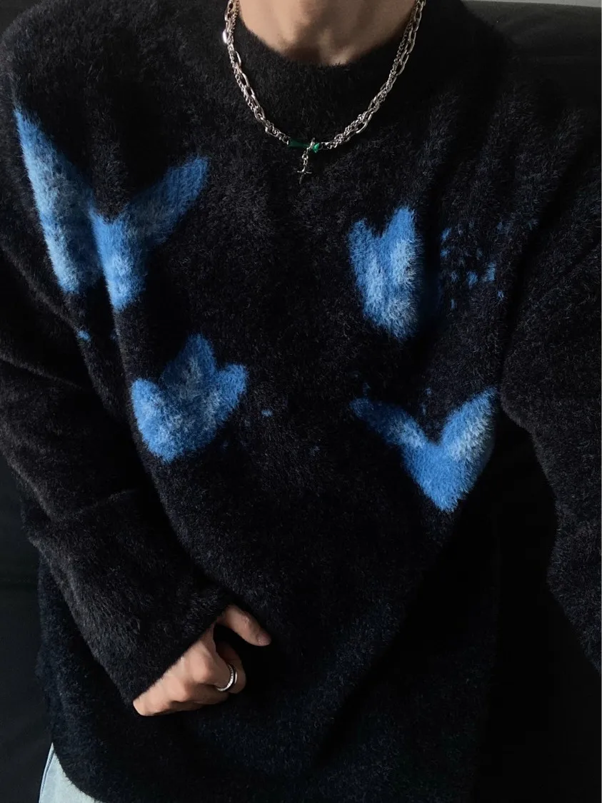 

k Embroidered Loose Casual Knitted Sweater ex Comfortable All-Match Long Sve round Ne Warmth Youthful