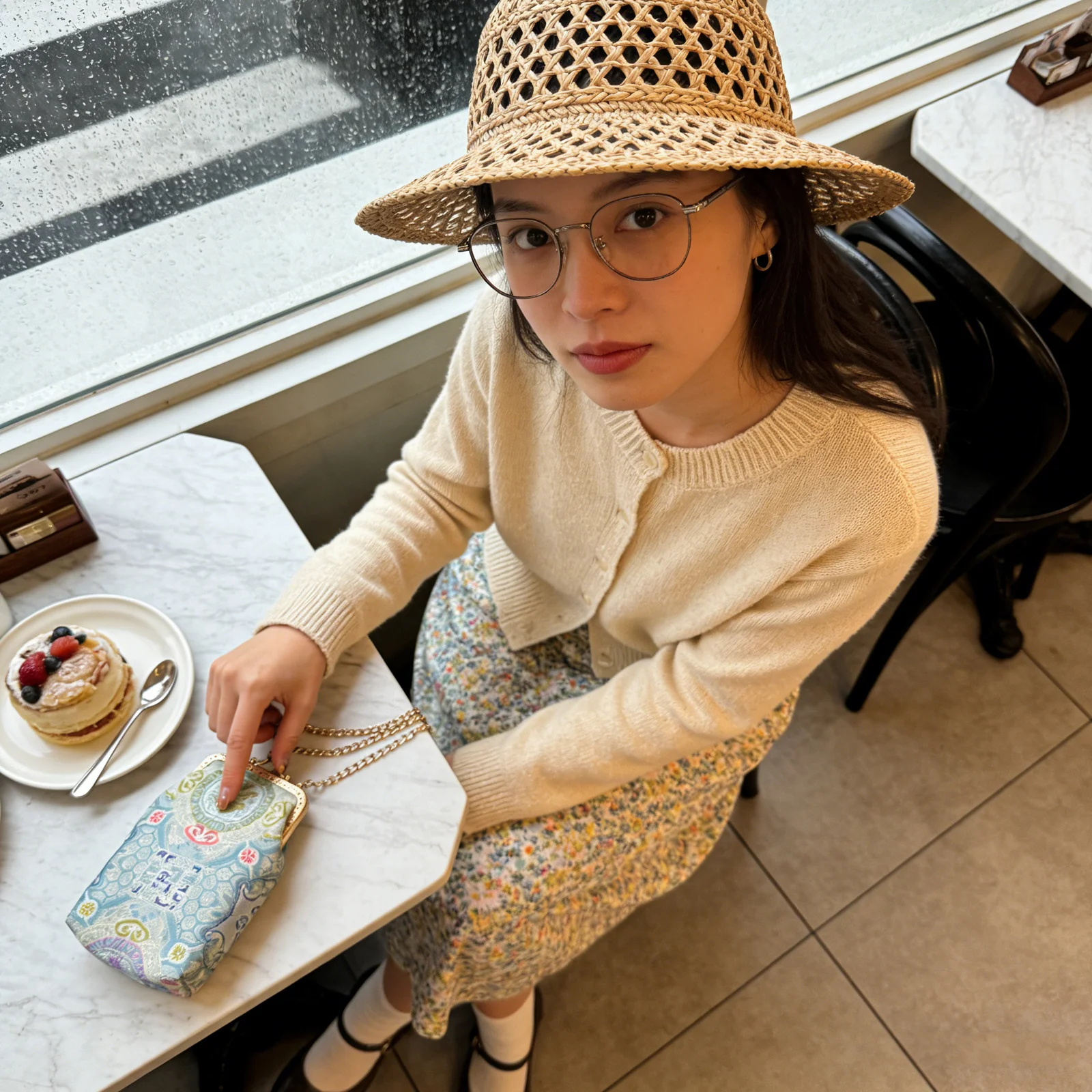 1 Vintage Crossbody Coin Purse 110Cm Chain Embroidered Floral Pattern Small Phone Bag for Women Ethnic Mini Shoulder Pouch