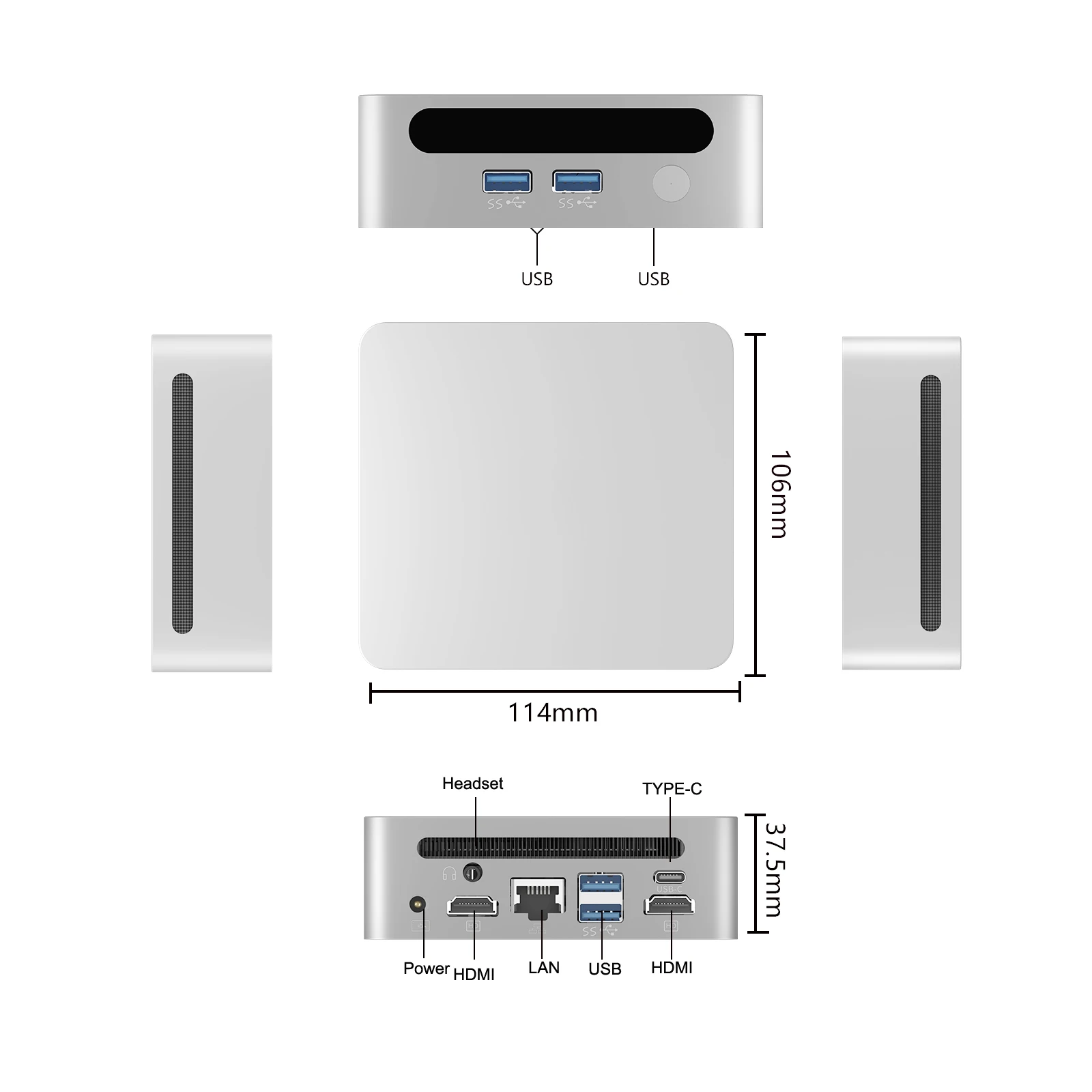 Mini PC 4700U AMD Ryzen7 4700U CPU 2.0GHz Up to 4.1GHz Windows 11 DDR4 64GB NUC gaming Computer