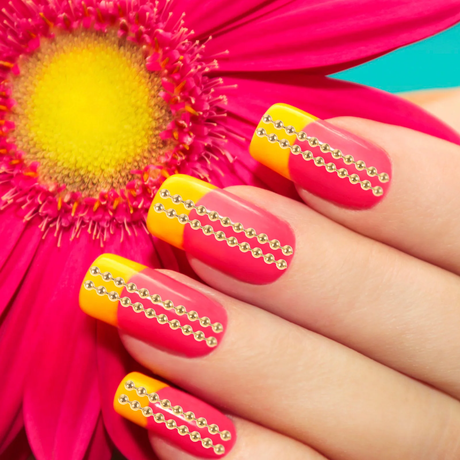 7 قطعة شرائط سلسلة للأظافر الاكريليك زخرفة المعادن تصميم سلسلة دائم لتقوم بها بنفسك مسمار ديكور فني مانيكير اكسسوارات مجوهرات أظافر #5