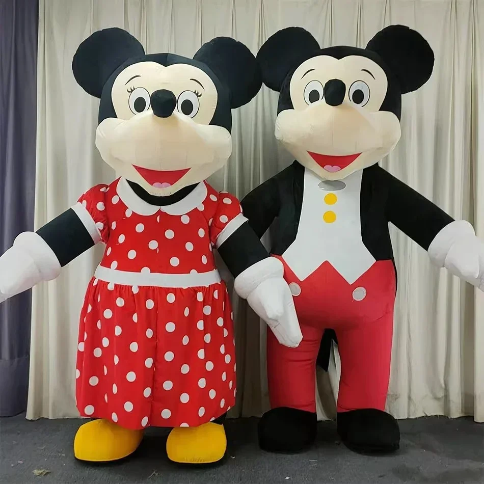 Disfraz inflable gigante de la mascota de Mickey Mouse de MINISO Disney, ropa de muñeca para caminar de Minnie, fiesta de Navidad y Halloween sin batería