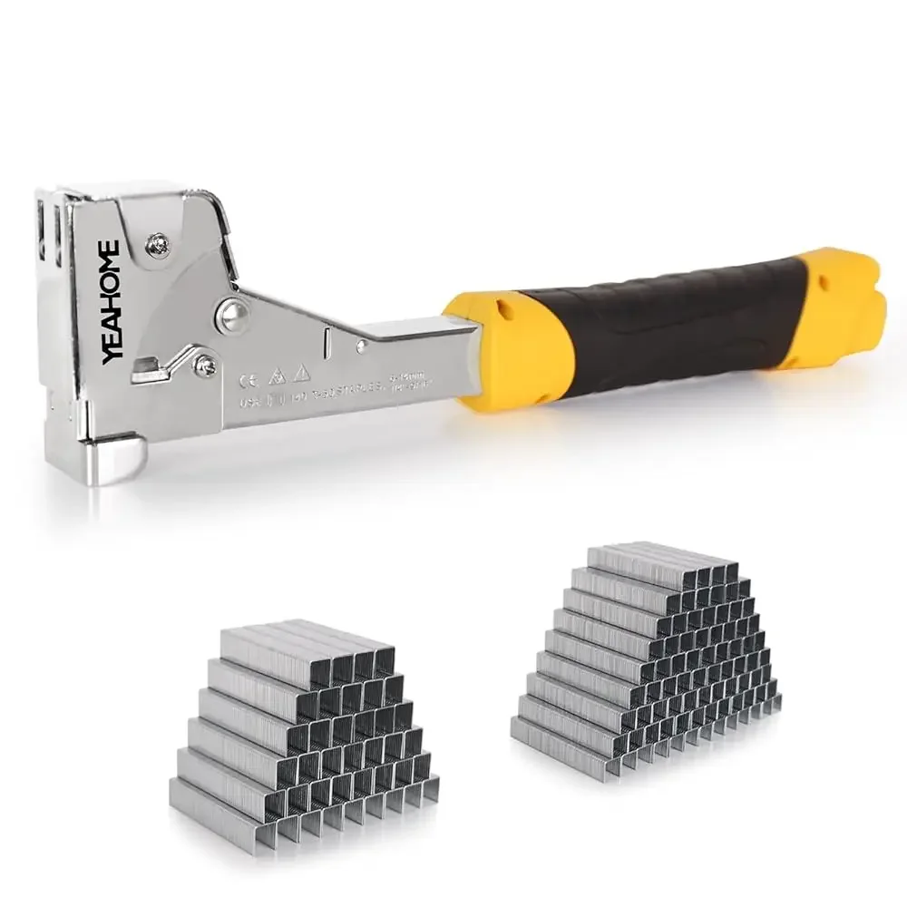 

Free ShippingHeavy Duty Hammer Tacker with 6000 T50 Staples of 1/2, 3/8 inches, Steel Construction Manual Hammer Stapler with An