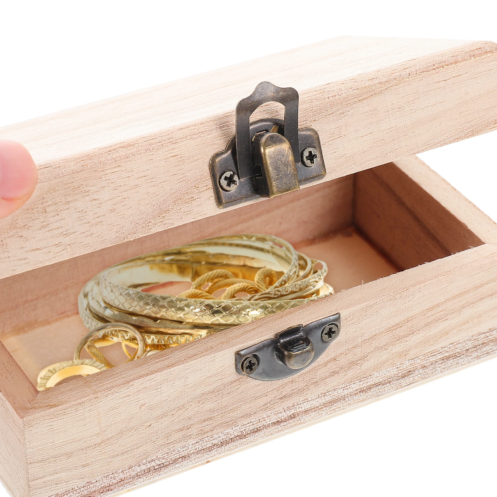 

5pcs Painted Wooden Boxes 12x7x5cm Jewelry Storage ganizer Rectangle Wood Box Bedroom Rectangle Wood Box Decor